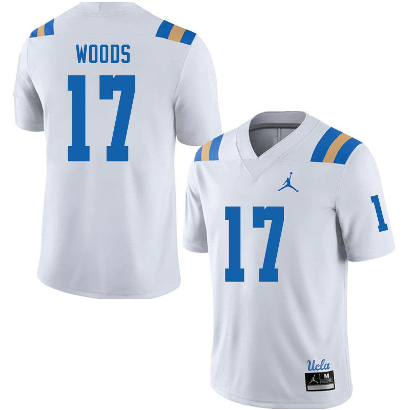 Jordan Brand Men #17 Jalen Woods UCLA Bruins College Football Jerseys Sale-White